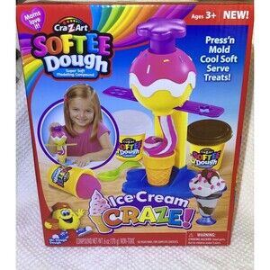 Cra-Z-Art Softee Dough Mold “Ice Cream Craze!” NIB Play Pretend Kids Toy Ages 3+